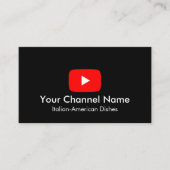 Carte De Visite Chaîne Youtube Vlogger Avec Code QR Noir (Devant)