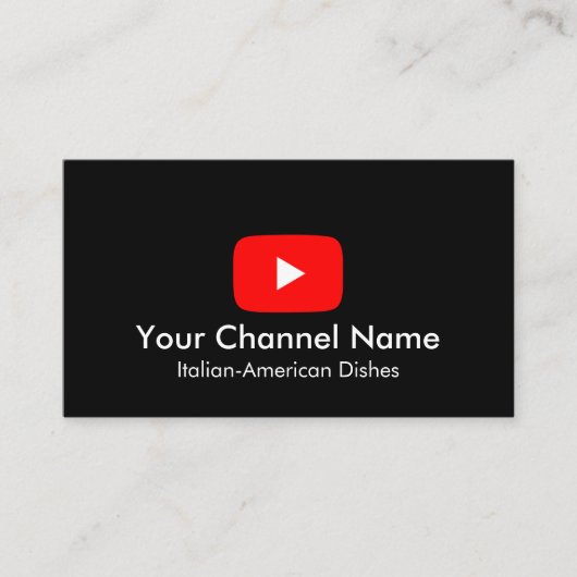 Carte De Visite Chaîne Youtube Vlogger Avec Code QR Noir (Devant)