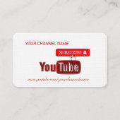 Carte De Visite Chaîne YouTube, Youtubeur (Devant)