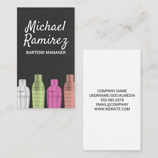 Carte De Visite Chaînes de cocktails (Devant / Derrière)