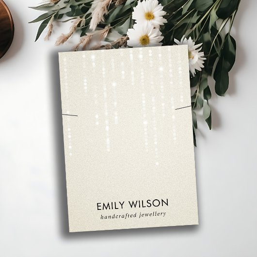 CARTE DE VISITE CHAÎNES DE LUMIÈRE BLANC PEARL AFFICHAGE DE LA BAN