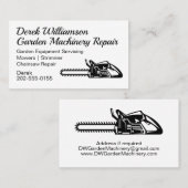 Carte De Visite Chainsaw Garden Machinery Réparation (Devant / Derrière)