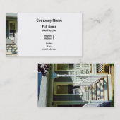 Carte De Visite Chaise à roche blanche sur porche (Devant / Derrière)