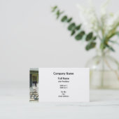 Carte De Visite Chaise à roche blanche sur porche (Debout devant)