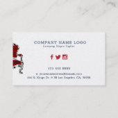 Carte De Visite Chaise antique noir blanc et rouge (Dos)