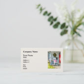 Carte De Visite Chaise de basculage avec le coussin rose (Debout devant)