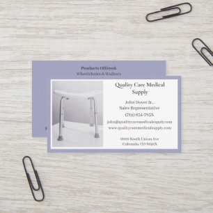 Carte De Visite Chaise de douche gris Équipement Médicale soins au