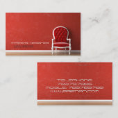 Carte De Visite Chaise de mur rouge du concepteur d'intérieur (Devant / Derrière)