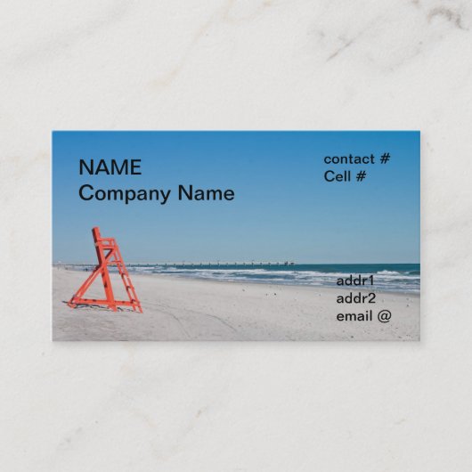 Carte De Visite chaise de plage de maître nageur (Devant)