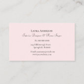 Carte De Visite Chaise design d'intérieur rose française (Dos)