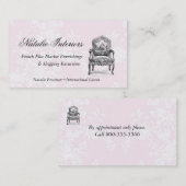 Carte De Visite Chaise française élégante de marché aux puces de (Devant / Derrière)