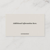 Carte De Visite Chaise modifiable Concepteur d'intérieur (Dos)