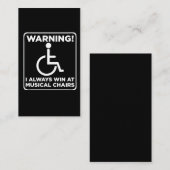 Carte De Visite Chaise musicale en fauteuil roulant sarcastique (Devant / Derrière)