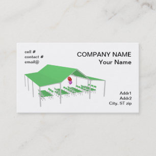 Carte De Visite chaise pliante et tables avec des ballons de