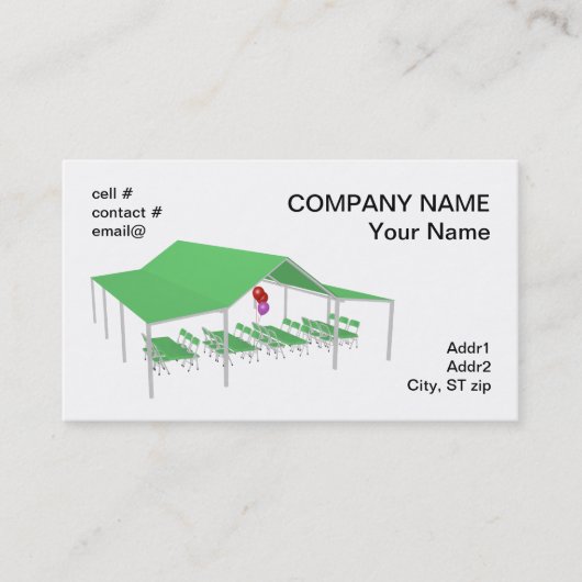 Carte De Visite chaise pliante et tables avec des ballons de (Devant)