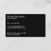 Carte De Visite Chaise Rétro Vase moquette Mobilier intérieur (Dos)