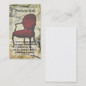 Carte De Visite Chaise royale avec des branches (Devant / Derrière)