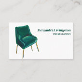 Carte De Visite Chaise Vert Émeraude Design Professionnel Minimali (Devant)