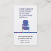 Carte De Visite Chaise victorienne faite sur commande de damassé (Dos)