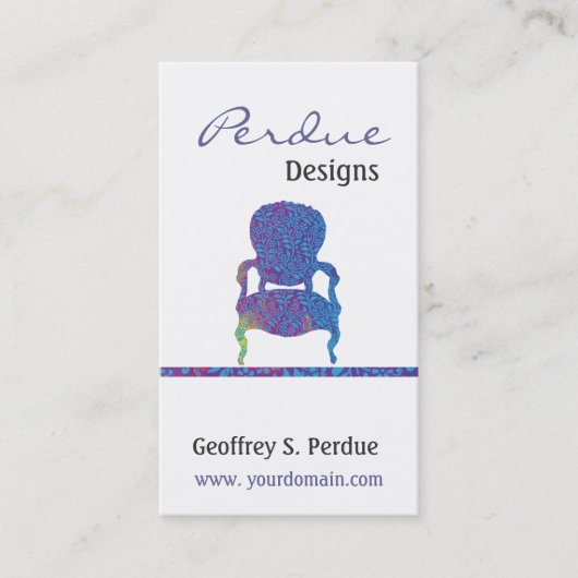 Carte De Visite Chaise victorienne faite sur commande de damassé (Devant)