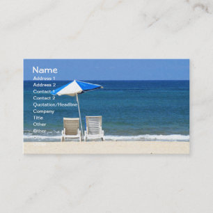 Carte De Visite Chaises De Plage Cool Vague Art