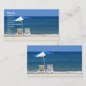 Carte De Visite Chaises De Plage Cool Vague Art (Devant / Derrière)