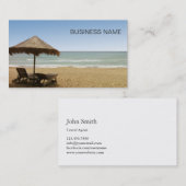 Carte De Visite Chaises de plage d'agent de voyage élégantes (Devant / Derrière)