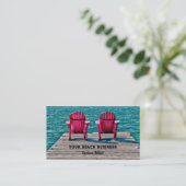 Carte De Visite Chaises De Plage Turquoises Adirondack (Debout devant)