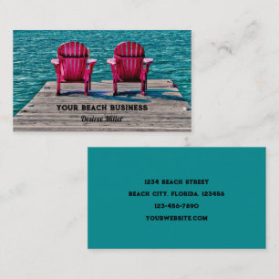 Carte De Visite Chaises De Plage Turquoises Adirondack