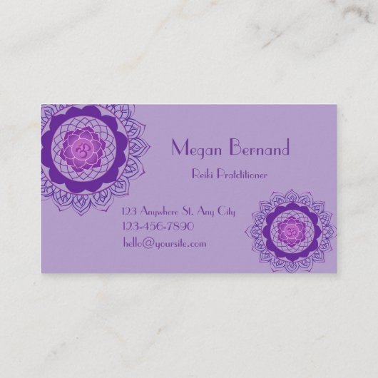 Carte De Visite Chakra à couronne violette Consommateur d'énergie (Dos)