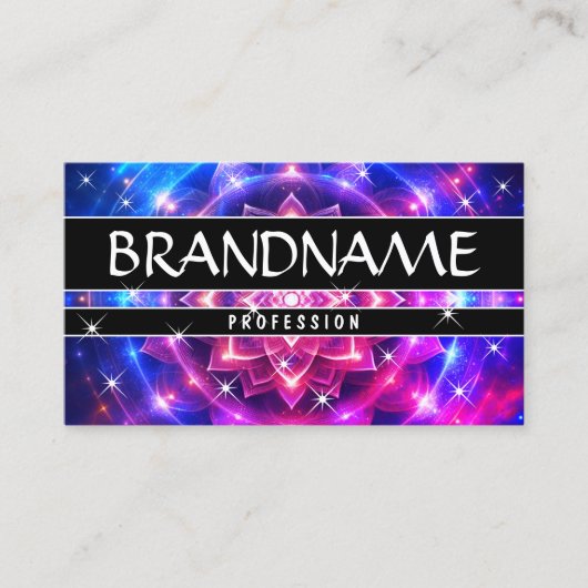 Carte De Visite Chakra Fleur de vie Parties scintillant Étoiles ét (Devant)