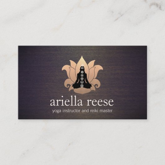 Carte De Visite Chakra Lotus Yoga et instructeur de méditation Woo (Devant)