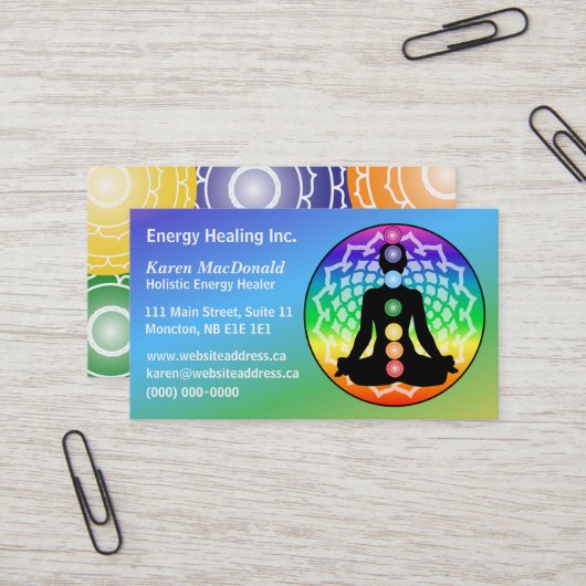 Carte De Visite Chakra Yoga (Devant/Arrière en situation)