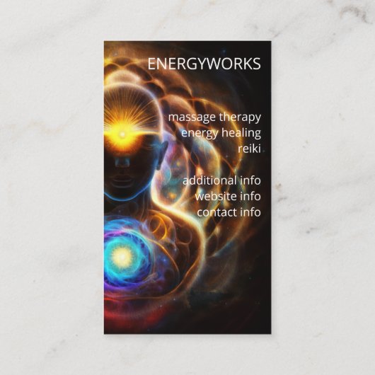 Carte De Visite Chakras | Auras humains | Energy Healer (Dos)