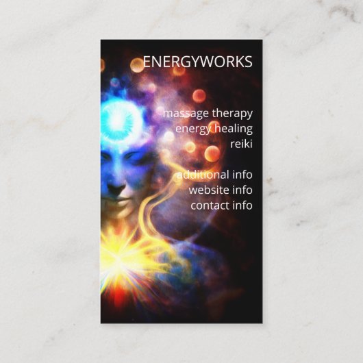 Carte De Visite Chakras | Auras humains | Energy Healer (Dos)