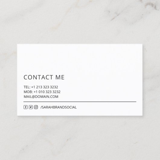 Carte De Visite Chalet Chic - Enseignant (Dos)