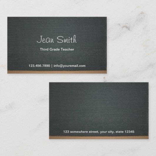 Carte De Visite Chalet enseignant de l'école primaire (Devant / Derrière)