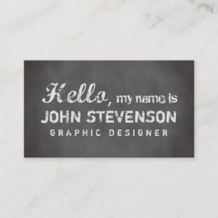 Carte De Visite Chalet gris chalboard chic hello graphiste