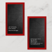 Carte De Visite Chalet moderne rouge gris chalboard chic professio (Devant / Derrière)