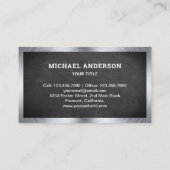 Carte De Visite Chalet noir Construction Camion de vidage (Dos)