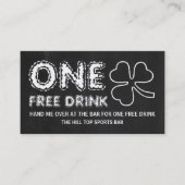 Carte De Visite Chalet Shamrock St Patrick's Day Boissons Billets (Devant)