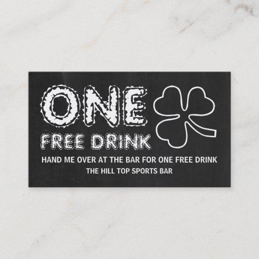 Carte De Visite Chalet Shamrock St Patrick's Day Boissons Billets (Devant)