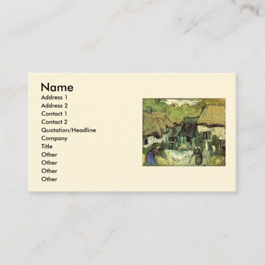 Carte De Visite Chalets à Jorgus par Vincent van Gogh (Devant)