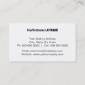 Carte De Visite chaleur fumée ~ bc (Dos)