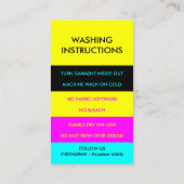 Carte De Visite Chaleur Jaune Transfert Vinyle Vêtement Laver (Dos)