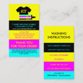 Carte De Visite Chaleur Jaune Transfert Vinyle Vêtement Laver (Devant / Derrière)