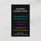 Carte De Visite Chaleur Noire Transfert Vêtements Vêtements Vêteme (Dos)