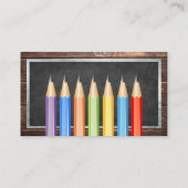 Carte De Visite Chalk Board École d'enseignement (Dos)
