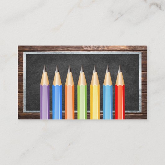 Carte De Visite Chalk Board École d'enseignement (Dos)