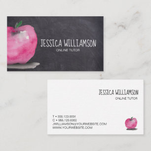 Carte De Visite Chalkboard Apple Personnalisable en ligne Tutor En